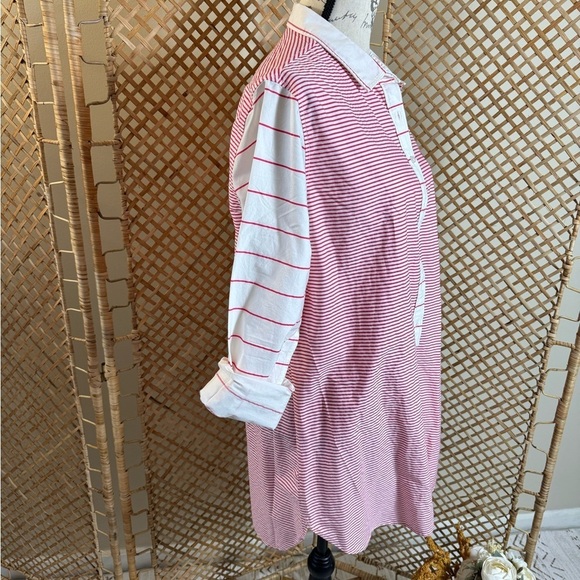 US POLO Red and White Stripes Button Down Shirt / Tunic - Picture 8 of 11